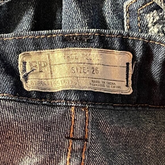 Women's 26 Free People Distressed Skinny Overalls Skinny Distressed Bibs - Picture 8 of 12